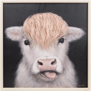 UNUS 3D-Wandbild Kuh weiß ohne Hörner 60x60