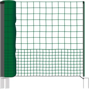 VOSS.farming Geflügelnetz 25m, 125cm Hühnerzaun mit Pfählen