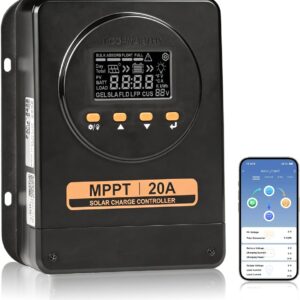 ECO-WORTHY MPPT Laderegler 20A, 12V/24V, Bluetooth & App