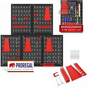 PROREGAL Werkzeugwand ARES 200x60 cm inkl. Haken & Montage