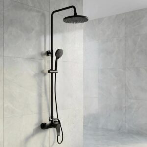 YOOZENA Duscharmatur Komplettset mit Regendusche, schwarz