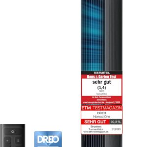 DREO Turmventilator 307, 10m Reichweite, 90° Oszillation, schwarz