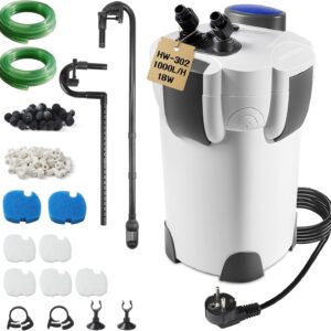 EXLECO Aquarienfilter 1000L/h für bis zu 300L