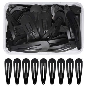 NATRUE 50x Haarspangen Schwarz Metall 5 cm