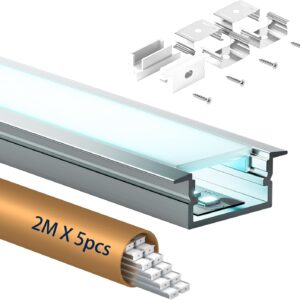 Alu-Profile 2m (10m Set) für LED-Streifen, inkl. Diffusor