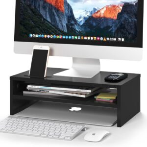 BONTEC Monitorständer mit Handyhalter, 42cm, schwarz
