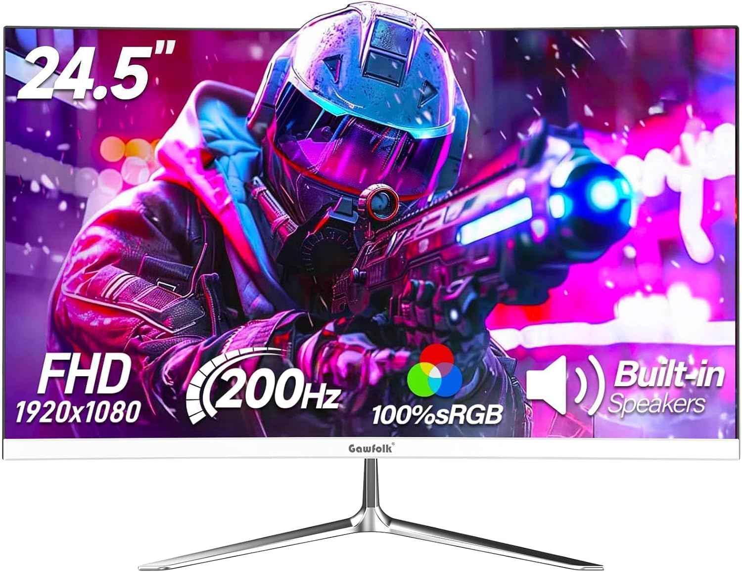 Gawfolk 24,5" Gaming-Monitor 200 Hz, FHD, IPS, FreeSync