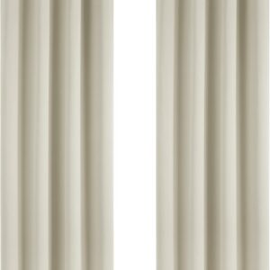 Deconovo Verdunkelungsvorhang Ösen 245x140 cm, Creme, 2er Set