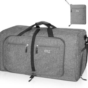 85L Faltbare Reisetasche Damen Herren, Handgepäck, Grau