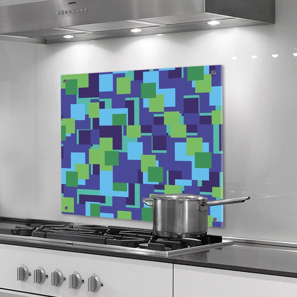 Plexiglas-Küchenrückwand grüne Quadrate 60x60 cm