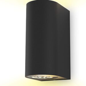 B.K.Licht Wandlampe LED GU10, 2x400 Lumen, 15x6,7x9,2 cm, Schwarz