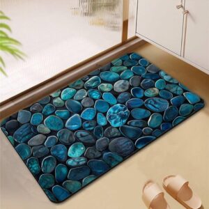 Songtt Badematte Blau 80x150cm rutschfest & waschbar