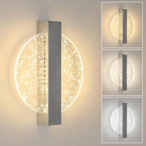 Comely LED Wandleuchte 12W dimmbar, 1500LM Silber, 3000/4500/6500K