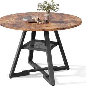 Jocoevol Esstisch rund für 2 Personen – Vintage Braun, 80x76 cm