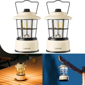 Linkind LED Campinglampe dimmbar, 2-Farben, 2 Stück