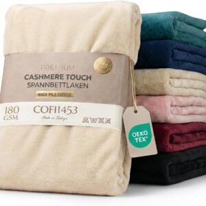 COFI1453 Teddy-Plüsch Spannbettlaken, 180 GSM, Oeko-Tex