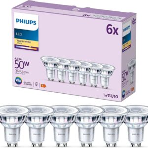 PHILIPS LED GU10 Spots 6er-Pack (50W), warmweiß